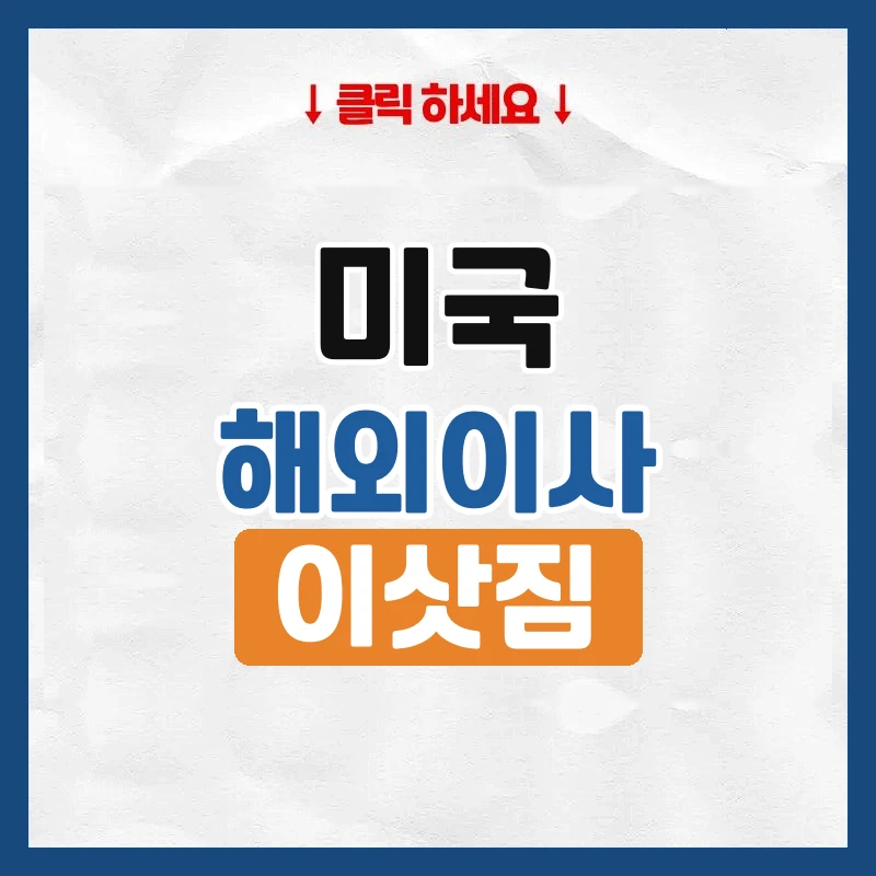 미국 이사, 이삿짐 보내는 방법과 기간